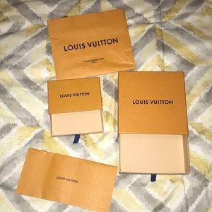 Louis Vuitton box receipt holder and shopping bag